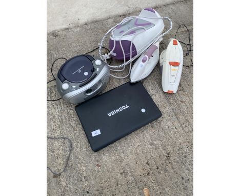 A MORPHY RICHARDS IRON, A TOSHIBA LAPTOP, A VAX VACUUM AND A PHILIPS CD PLAYER