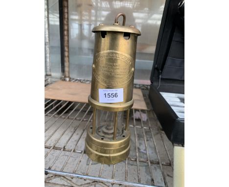 A VINTAGE BRASS BRITISH COAL MINING COMPANY WALES UK LAMP