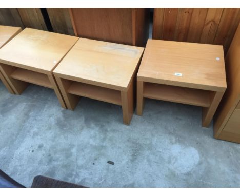 THREE TWO TIER LAMP TABLES, 20" X 15.5" EACH