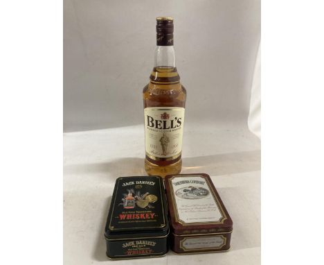 A LITRE BOTTLE OF BELL'S BLENDED SCOTCH WHISKY TOGETHER WITH TWO 50 ML BOTTLES OF SOUTHERN COMFORT AND TWO 50 ML BOTTLES OF J