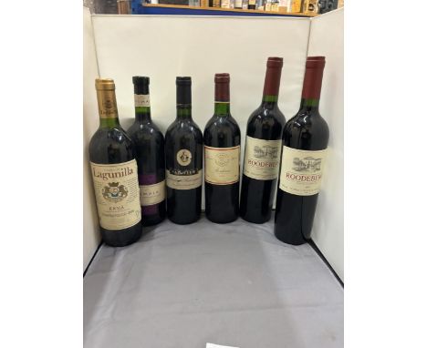 SIX BOTTLES OF RED WINE TO INCLUDE KUMALA CABERNET SAUVIGNON-SHIRAZ, FAIRVIEW CABERNET SAUVIGNON, LAGUNILLA RIOJA TEMPRANILLO