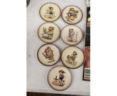 SEVEN SMALL GOEBEL, M J HUMMEL PLATES, DIAMETER 8CM