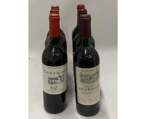 A MIXED LOT OF SIX BOTTLES OF MATURE BORDEAUX FROM THE 2000'S TO INCLUDE 1 X TOUR ST BONNET 2004, 1 X DES MOINES LALANDE DE P