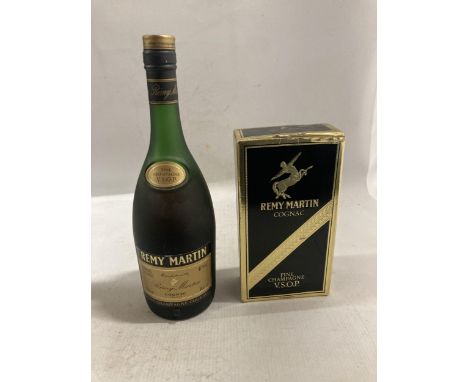 A 68 CL BOTTLE OF REMY MARTIN V.S.O.P FRENCH COGNAC TOGETHER WITH A SMALLER BOXED BOTTLE OF THE SAME