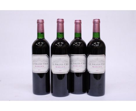 FOUR BOTTLES OF LE GRAND CHAI MARGAUX 2007 GRAND VIN DE BORDEAUX RED WINE