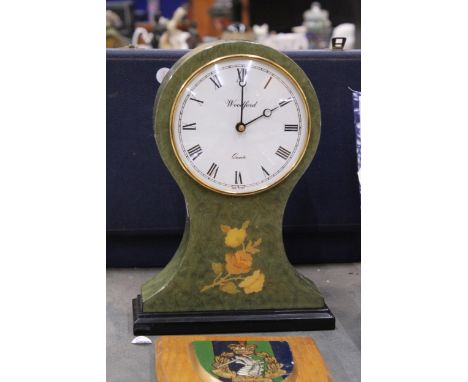 A VINTAGE STYLE MANTLE CLOCK WORKING AT TIME OF CATALOGUING - NO WARRANTY