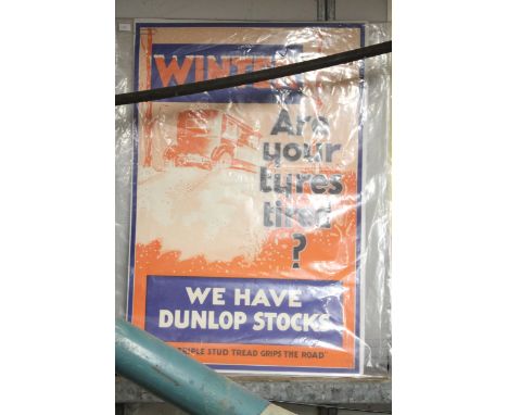 A VINTAGE WINTER DUNLOP TYRES POSTER