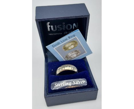 A Sterling silver Lord of the Rings band ring. 