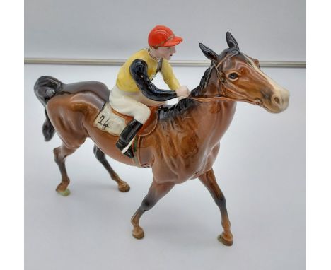 A Vintage Beswick Horse &amp; Jockey, Number 24 on the saddlecloth. 