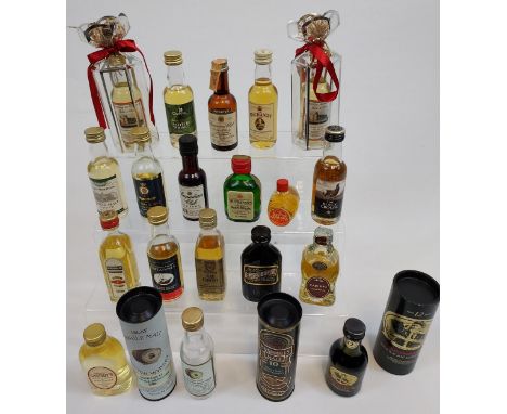 A Collection of vintage whisky miniatures to include Celtic FC Scotch Whisky, 1973 Canadian Club, The Buchanan, Brig O' Doon 