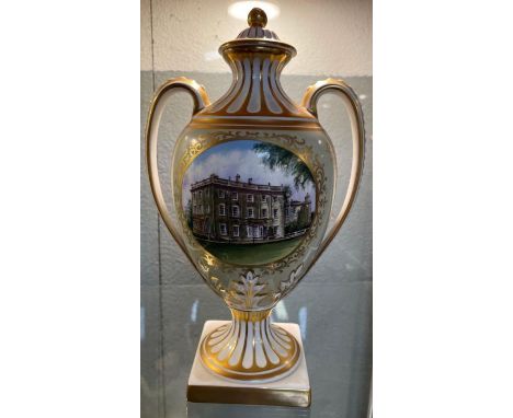 A Spode limited edition commemorative two handled urn and cover for the wedding of Prince Charles to Lady Diana Spencer, with