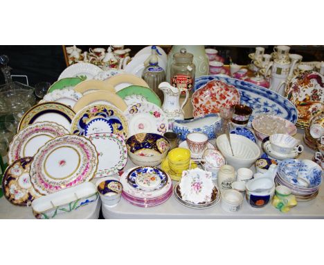 A Harris Flu-Nips shop glass storage jar; early white ceramic pots for various manufacturers including J. Sainsbury's freshly