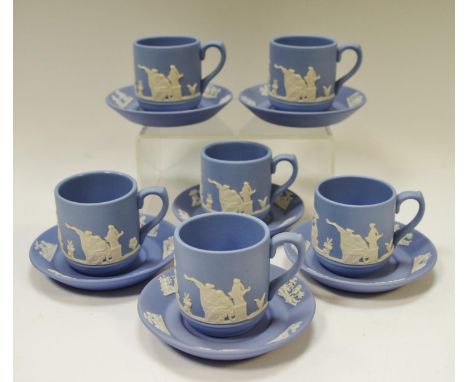 Six Wedgwood jasperware coffee cans &amp; saucers 