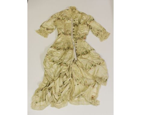 A Victorian printed silk summer coat