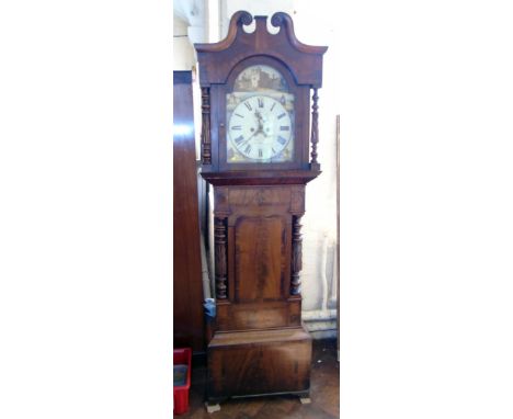 19th century 8-day longcase clock by Walton Trent maker Smith and Sons with painted enamel dial Condition reports are not ava