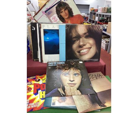 A Mixed Box of Over Seventy LPs, artists include Christopher Cross, Blondie, John Lennon, Michael Jackson, Moody Blues, Lione