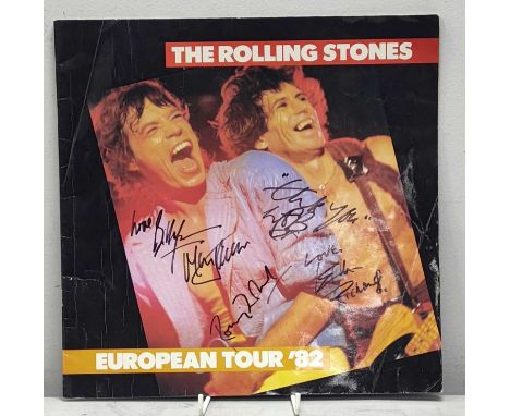 Rolling Stones Signed 1982 European Tour Programme, Mick Jagger, Keith Richards, Ronnie Wood, Charlie Watts, Bill Wyman, (unv