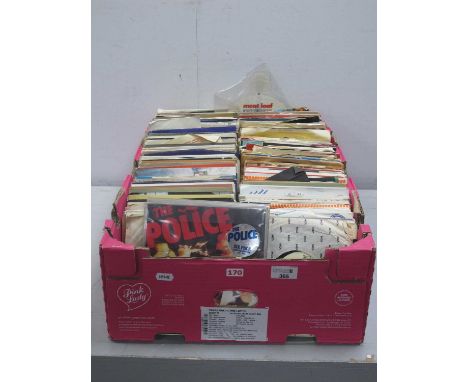 7" Singles, approximately 300 including The Police - Six Pack (AMPP 6001, blue vinyl), and more by Gene Vincent, David Bowie,