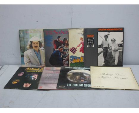 Eight LPs, to include the Rolling Stones - Beggars Banquet (Decca LK 4955), 1968 early UK mono pressing with red label and un