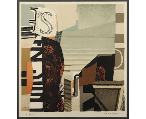 PAPART, Max, "Composition", Original-Farblithografie, 49 x 45, bez. E.A., handsigniert, R. 