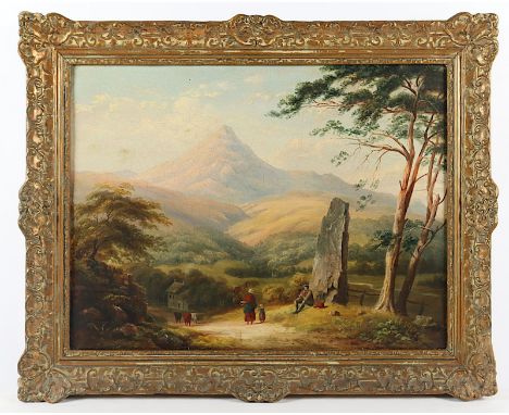 ENGLAND M.19.JH., "Blick auf den Goat Fell auf der Isle of Arran", Öl/Malkarton, 46,5 x 62, verso bez., R. 