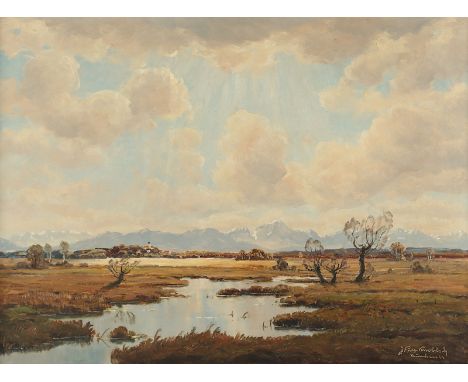 KNOBLOCH, Josef Rolf (1891-1974), "Ansicht von Murnau im Alpenvorland", Öl/Lwd., 60 x 80, unten rechts signiert und "München 