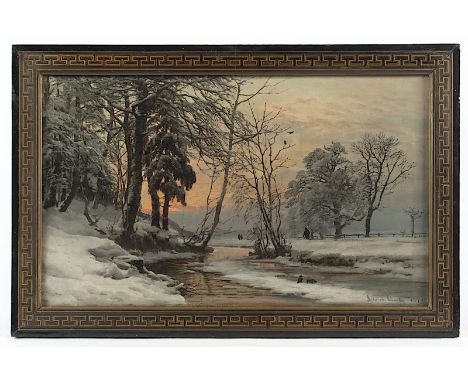 ANDERSEN-LUNDBY, Anders (1840-1923), "Winterlandschaft", Öl/Lwd., 30 x 50, unten rechts signiert und "1879" datiert, R. 