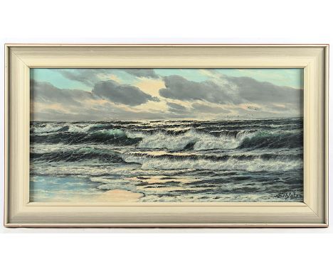 SCHLÜTER, Lothar (*1928), "Meeresbrandung", Öl/Lwd., 40 x 80, unten rechts signiert, R. 