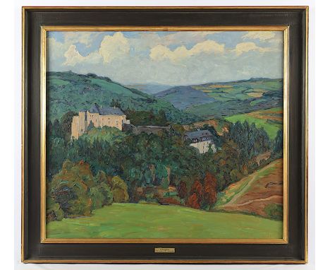 SCHILLING, Bertha (1870-1953), "Blick auf Burg Monschau in der Eifel", Öl/Holz, 70 x 80, unten rechts signiert, R. 