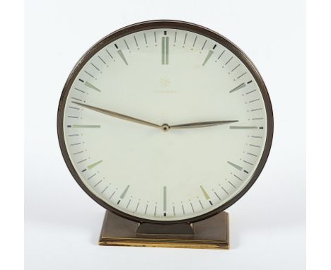 TISCHUHR, Messing, Werk gangbar, H 18,5, Junghans, um 1950 