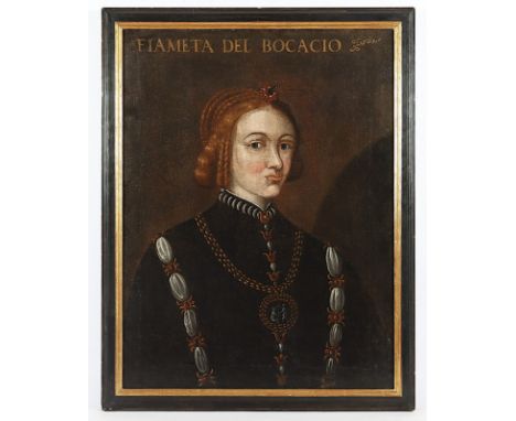 ITALIEN WOHL 17.JH., "Darstellung der Romanfigur Fiammenta von Boccaccio", Öl/Lwd., 72 x 55, auf Platte aufgezogen, R.  