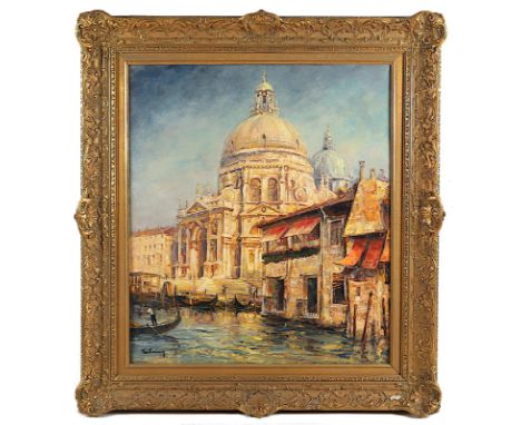 DÖHRING, Ernst (deutsch M.20.Jh.), "Blick auf Santa Maria della Salute in Venedig", Öl/Lwd., 81 x 70, unten links signiert, R