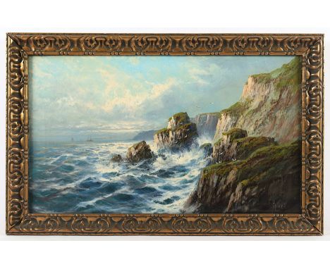 HIDER, Frank (1861-1933), "Stürmische Küste", Öl/Lwd., 31 x 51, unten rechts signiert, R. 