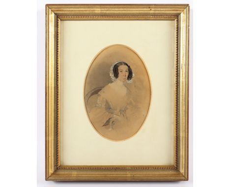 BARABAS, Miklos (1810-1898), zugeschrieben, "Bildnis einer Frau", Mischtechnik/Papier, 16 x 11,5, verso bez., R. 