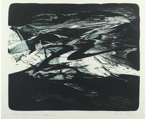 GÖTZ, Karl Otto (1914-2017), "TELF", 1992, Originallithografie, 50 x 60, Probeabzug, Auflage 40, WV 1992-W097, handsigniert u