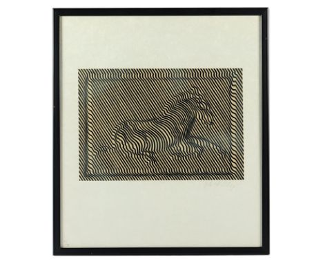VASARELY, Victor, "Zebra", Farbserigrafie, 22 x 32, nummeriert 26/30, handsigniert, R. 