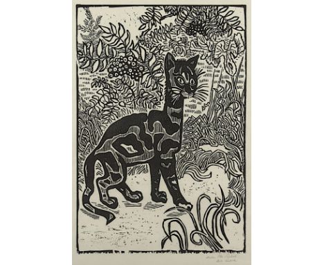 PANKOK, Otto, Nachlaß, "Katze", Holzschnitt, 68 x 45, bez. Nachlass Otto Pankok, R. 