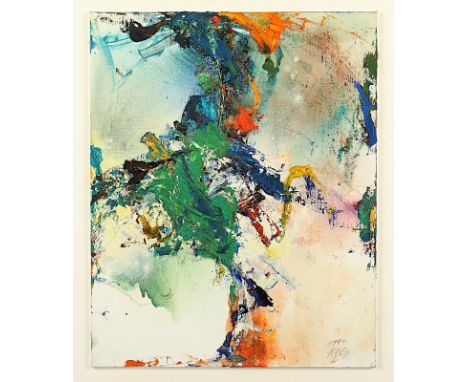 KIM EN JOONG, (*1940), "o.T.", Öl/Karton, 41 x 33, unten rechts signiert und datiert 1990, R. 