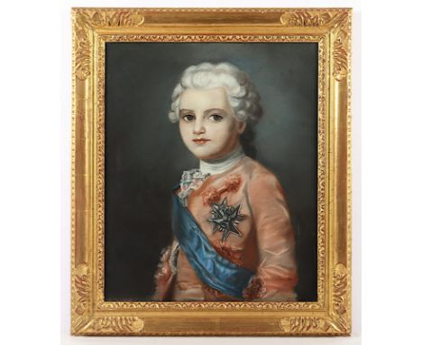 DE LA TOUR, Maurice Quentin (1704-1788), Kopie E.19.Jh. nach, "Louis XVIII als Comte de Provence", Pastell/Papier, 55,5 x 47,