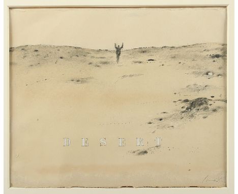 SOVAK, Pravoslav, "Desert", Kohle-Zeichnung/Papier, 22 x 27,5, unten rechts signiert, R. 