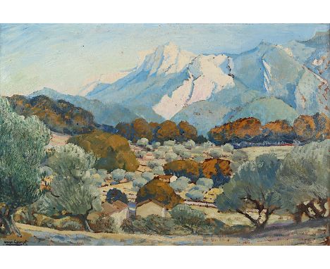 GEORGET-FAURE, Henri Alexandre (1879-1915), "Montagne Sainte-Victoire", Öl/Malkarton, 2,5 x 62, unten links signiert und "13"