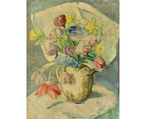 MALER UM 1930, "Blumenstilleben", Öl/Lwd., 60 x 48, R. 