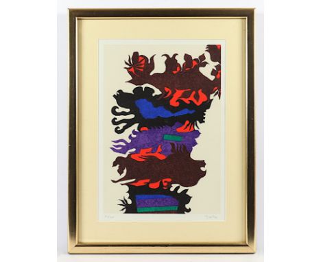 TRÖKES, Heinz, "Kleiner Teufel", Farbserigrafie, 46 x 32, nummeriert 90/100, handsigniert, R. 