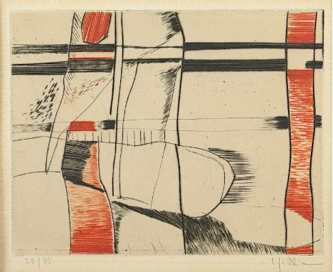 KLIEMANN, Carl-Heinz (1924-2016), "o.T.", Original-Farbradierung, 16 x 20, nummeriert 22/75, handsigniert, R. 