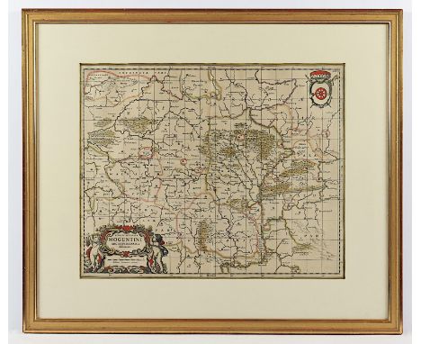 MAINZ, "Nova Et Accurata Moguntini Archiepiscopatus delineatio", Kupferstichkarte, 40 x 52, Janssonius, um 1680, R. 