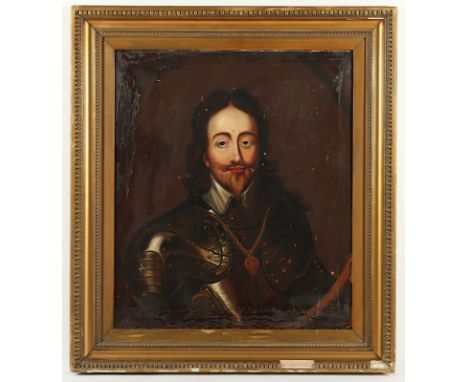 VAN DYCK, Anton (1599-1641), Kopie wohl 19.Jh. nach, "Charles I.", Öl/Lwd., 78 x 65,5, stark besch. und rest.bed., R.  