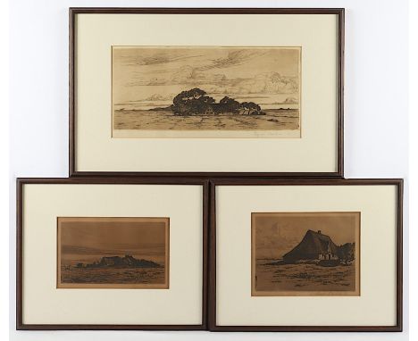 PAULSEN, Ingwer, 3 Radierungen, bis 20 x 44, jeweils handsigniert, R. 