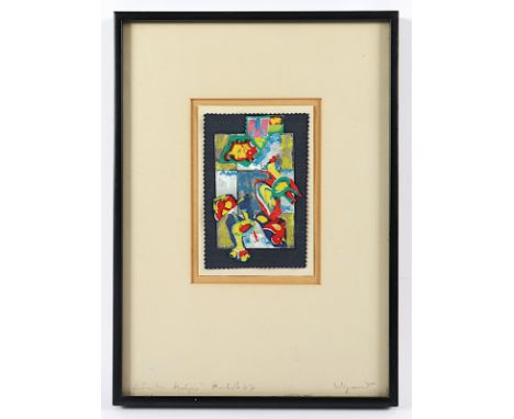 WIGAND, Albert (1890-1978), "o.T.", Collage, 16 x 11, unten auf dem Passepartout signiert, 1967, R.