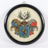 WAPPEN, polychrom gemalt, R.