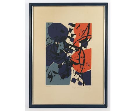 NAY, Ernst Wilhelm, "C.G. Heise zum Geburtstag", Original-Farbholzschnitt/Arches, 48 x 36, nummeriert 124/200, bez. "Tirage p